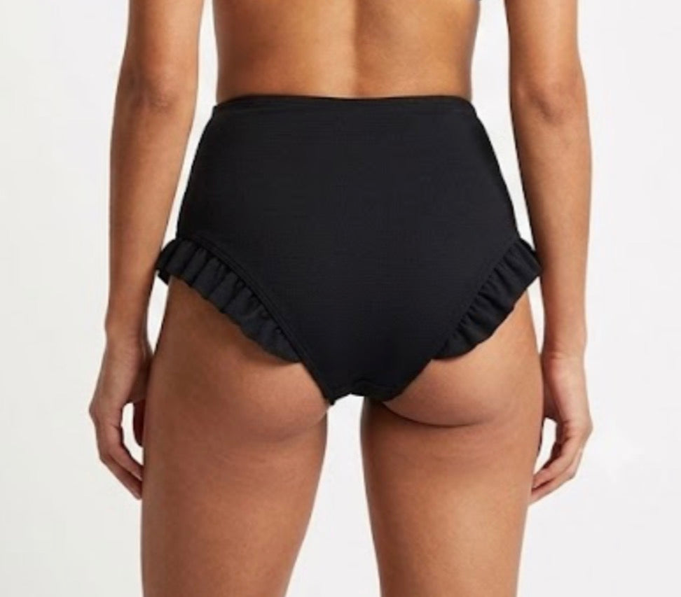 Black Coral Ruffle Bikini Bottom