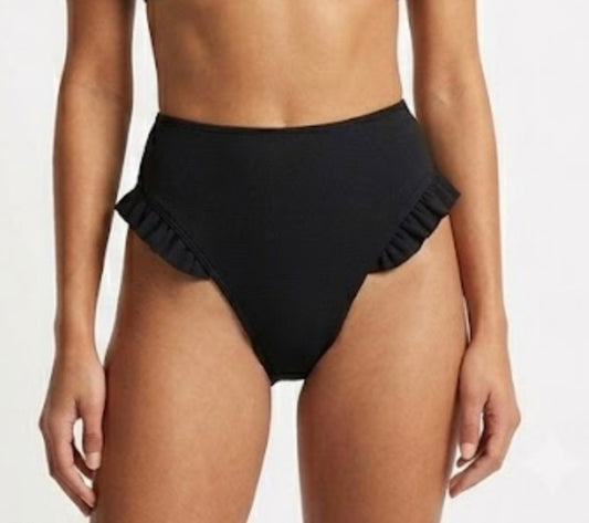 Black Coral Ruffle Bikini Bottom