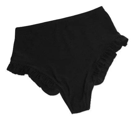 Black Coral Ruffle Bikini Bottom